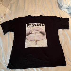 Playboy Missguided Black T-Shirt Size 2x